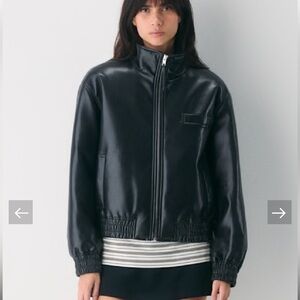 Aritzia Josephine faux leather bomber